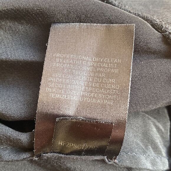 Tibi sz 8 black blouse silk and leather eyelet closure hood pre owned condition - Picture 7 of 7